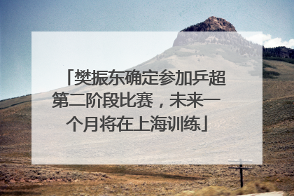 樊振东确定参加乒超第二阶段比赛，未来一个月将在上海训练